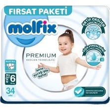 Timion   Premium Bebek Bezi Fırsat Paketi 6 Beden 15+ kg 34 Adet