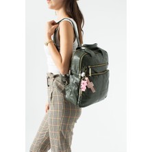 571 Collections Çanta Yıkanmış Deri, Çok Gözlü, Laptop Bölmeli Sırt Çantası (Gündelik, Seyahat) Yeşil Model: (571-14-17N)