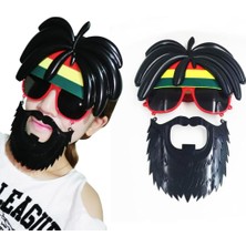 Timion Rasta Peruklu Rasta Sakallı Bob Marley Bıyıklı Parti Gözlüğü 27X18 cm