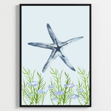 Besay Deep Blue:suluboya Okyanus Esintisi Çocuk Odası Posteri–dekoratif 3lü Set A2 Çerçevesiz