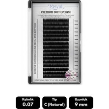 Misyul 0.07C Natural Kıvrım 9 mm Soft Eyelash Doğal Ipek Kirpik 16'lı