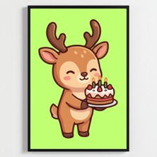 Besay Eğlenceli Geyik Çocuk Odası Posteri–dekoratif 3lü Set A2 Çerçevesiz