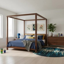 Latanwood Blume Ahşap Karyola