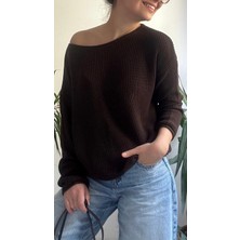 Lasorella Butik Kadın Kayık Yaka Merserize Kazak