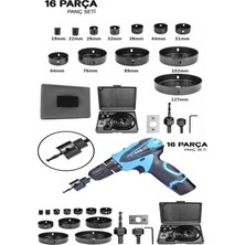 Moonshop Profesyonel 16 Parça Panç Seti Kartonpiyer Sunta Alçıpan Delici Testere Takımı Kartonpiyer Açma