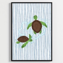 Besay Tiny Turtles:sevimli Kaplumbağalar Çocuk Odası Posteri–dekoratif 3lü Set A2 Çerçevesiz
