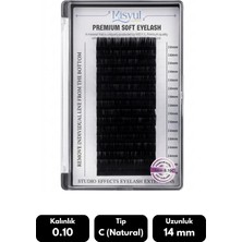 Misyul 0.10C Natural Kıvrım 14 mm Soft Eyelash Doğal Ipek Kirpik 16'lı