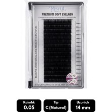 Misyul 0.05C Natural Kıvrım 14 mm Soft Eyelash Doğal Ipek Kirpik 16'lı