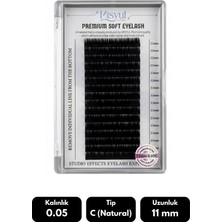 Misyul 0.05C Natural Kıvrım 11 mm Soft Eyelash Doğal Ipek Kirpik 16'lı