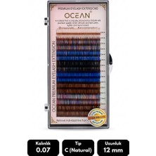 Ocean 0.07C Natural Kıvrım Renkli Mix Soft Eyelash Doğal Ipek Kirpik 16'lı