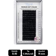 Misyul 0.10C Natural Kıvrım 11 mm Soft Eyelash Doğal Ipek Kirpik 16'lı