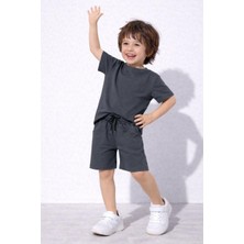 Cg Kids Kabartma Enjeksiyon Baskılı Tshirt & Yandan Cepli Şort Alt Üst Takım Süper Kalite Kumaş