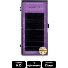 Ocean 0.10D Dramatik Kıvrım 13 mm Soft Eyelash Doğal Ipek Kirpik 16'lı