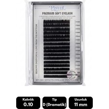 Misyul 0.10D Dramatik Kıvrım 11 mm Soft Eyelash Doğal Ipek Kirpik 16'lı