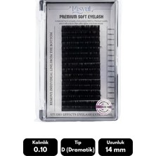 Misyul 0.10D Dramatik Kıvrım 14 mm Soft Eyelash Doğal Ipek Kirpik 16'lı