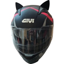 3D Fabrick Kask Süsü -Kedi Kulağı Siyah 20 Adet