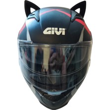 3D Fabrick Kask Süsü -Kedi Kulağı Rüzgar Tutmaz Siyah 20 Adet