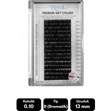 Misyul 0.10D Dramatik Kıvrım 13 mm Soft Eyelash Doğal Ipek Kirpik 16'lı