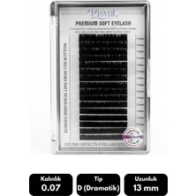 Misyul 0.07D Dramatik Kıvrım 13 mm Soft Eyelash Doğal Ipek Kirpik 16'lı