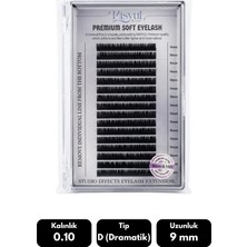 Misyul 0.10D Dramatik Kıvrım 9 mm Soft Eyelash Doğal Ipek Kirpik 16'lı