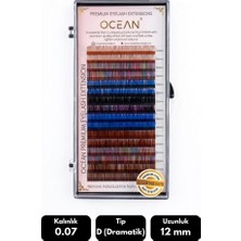 Ocean 0.07D Dramatik Kıvrım Renkli Mix Soft Eyelash Doğal Ipek Kirpik 16'lı