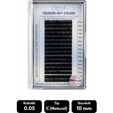 Misyul 0.05C Natural Kıvrım 10 mm Soft Eyelash Doğal Ipek Kirpik 16'lı
