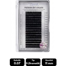 Misyul 0.07D Dramatik Kıvrım 11 mm Soft Eyelash Doğal Ipek Kirpik 16'lı