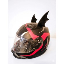 3D Fabrick Yarasa Kanadı Kask ve Motosiklet Süsü Kırılmaz Esnek Dayanıklı Siyah Bant Hediyeli