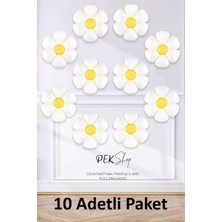 Pekshop 10 Adet Küçük Papatya Folyo Balon Paketi 10LU 40CM Papatya Folyo Balon