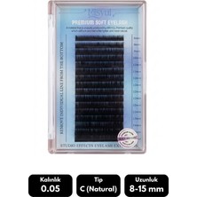 Misyul 0.05C Natural Kıvrım Mix Soft Eyelash Doğal Ipek Kirpik 8-15 mm 16'lı