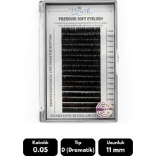 Misyul 0.05D Dramatik Kıvrım 11 mm Soft Eyelash Doğal Ipek Kirpik 16'lı