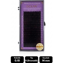 Ocean 0.10D Dramatik Kıvrım 14 mm Soft Eyelash Doğal Ipek Kirpik 16'lı