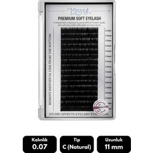 Misyul 0.07C Natural Kıvrım 11 mm Soft Eyelash Doğal Ipek Kirpik 16'lı