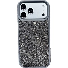 Aserimo Simli Iphone 17 Pro Max ile Uyumlu Premium Taşlı Kılıf