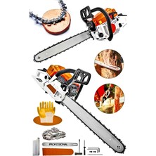 Moonshop Benzinli Testere 52CC Ağaç Odun Dal Kesme Makinesi Motorlu Testere Yeni Nesil Motor 38 Diş