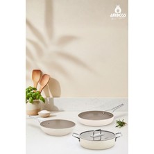 Amboss Sera Nova Seramik 4 Parça Tencere & Tava Seti - Latte