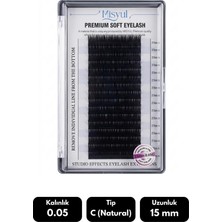 Misyul 0.05C Natural Kıvrım 15 mm Soft Eyelash Doğal Ipek Kirpik 16'lı