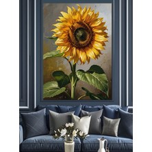 Karizma Tablo Tek Başına Açan Büyük Ayçiçeği Dekoratif Kanvas - Mdf Ahşap Tablo