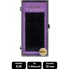 Ocean 0.10C Natural Kıvrım 12 mm Soft Eyelash Doğal Ipek Kirpik 16'lı