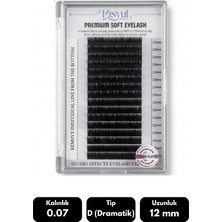 Misyul 0.07D Dramatik Kıvrım 12 mm Soft Eyelash Doğal Ipek Kirpik 16'lı
