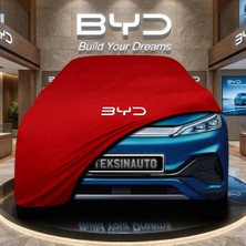 ULTRASHOP Byd Atto 3 (2022 -) Kırmızı Kumaş Oto Branda Araca Özel Penye Araba Brandası Araç Örtüsü