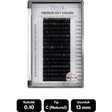 Misyul 0.10C Natural Kıvrım 13 mm Soft Eyelash Doğal Ipek Kirpik 16'lı