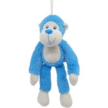 Oska Global Peluş Maymun 40 cm - Yumuşak Peluş - G5501 - Mavi (Lisinya)