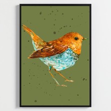 Besay Nature's Duo:modern Kuş Figürlü Sanat Posteri–dekoratif 2li Set A4 Çerçevesiz