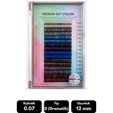 Misyul 0.07D Dramatik Kıvrım Renkli Mix Soft Eyelash Doğal Ipek Kirpik 8-15 mm 16'lı