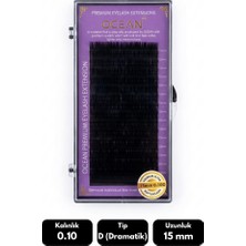 Ocean 0.10D Dramatik Kıvrım 15 mm Soft Eyelash Doğal Ipek Kirpik 16'lı
