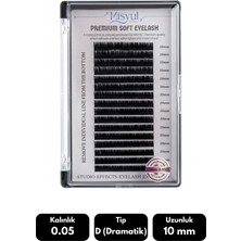 Misyul 0.05D Dramatik Kıvrım 10 mm Soft Eyelash Doğal Ipek Kirpik 16'lı