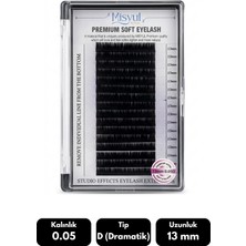 Misyul 0.05D Dramatik Kıvrım 13 mm Soft Eyelash Doğal Ipek Kirpik 16'lı