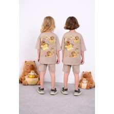 Cg Kids Capybara Unisex Kız Çocuk & Erkek Çocuk Alt Üst Takım Süper Kalite Sırt Baskı Detaylı