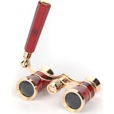 Oska Global Nefis Işlemeli, Tiyatro / Opera Dürbünü 3X25 Prinç Metal Kaplamalı Retro Kahverengi ( Lisinya )